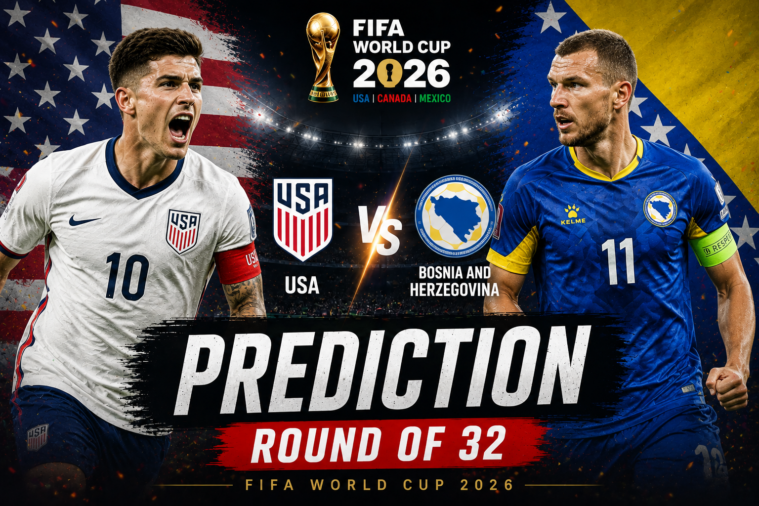 USA vs Bosnia and Herzegovina Match Prediction: FIFA World Cup 2026