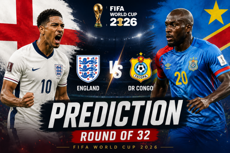 England vs DR Congo Match Prediction: FIFA World Cup 2026